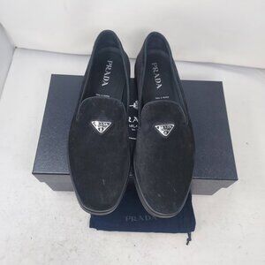 Prada Logo Black MENS Suede Loafer Shoe